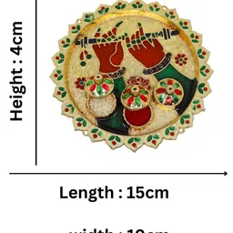 Anouk Stones Studded Rakhi with Card & Roli Rice Pooja Thali image 5