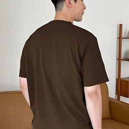 Genzy Men Typography Printed Drop-Shoulder Sleeves Applique T-shirt image 4