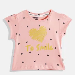Happy Faces Girls Typography Print Pure Cotton T-shirt-picture-36