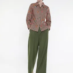 RAREISM Women Tailored Loose Fit High-Rise Wide Leg Trousers-image-19