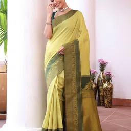 Mitera Zari Woven Border Banarasi Saree image 3