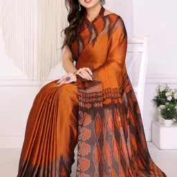 SUPERLAXMI Ethnic Motifs Pure Chiffon Saree image 4