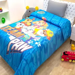 Athom Living Blue & Orange Cartoon Characters Printed 350 GSM Single Bed Comforter image 3