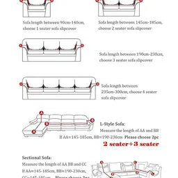 BELLA TRUE Brown & Grey 6 Pieces Printed 5 Seater Sofa Covers image 4