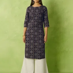 Anouk Women Floral Printed Bandhani Festive Straight Kurta-image-72