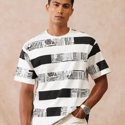 WROGN Printed Pure Cotton Short Sleeves Round Neck Slim Fit T-shirt-picture-16