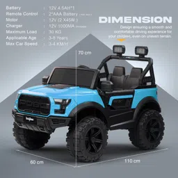 baybee Bronco Rechargeable Jeep for Kids, Ride on Toy Kids Car with Bluetooth, Music Jeep Battery Operated Ride On image 5