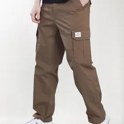 DIVISIVE Men Relaxed Straight Leg Easy Wash Cargos Trousers-image-44