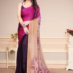 MAGNEITTA Ombre Dyed Pure Chiffon Saree image 3