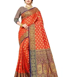 jayant creation Woven Design Zari Silk Blend Banarasi Saree-image-26