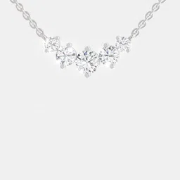 Sparkles Lab Grown Diamond 1.31 Carat Round Graduated Bar Necklace image 2