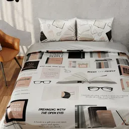 QuirkLoom Grey & Black Set of 3 AC Room 150 GSM Double Bed Comforter With 2 Pillow Covers image 3