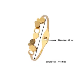 RHOSYN Stainless Steel Gold Plated Emerald Studded Cuff Bracelet image 2