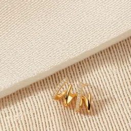 Vembley Gold-Plated Cubic Zirconia Alloy Studs image 5