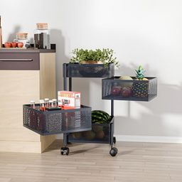 RUBOXA Grey 3+1 Layer Anti-Rust Square Shape Multi-Purpose Kitchen Organizer-picture-20