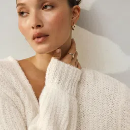 NEXT Self-Striped Fuzzy Cardigan with Embellished Detail image 4