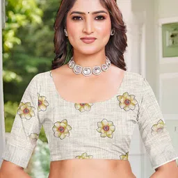 Anouk Floral Printed Saree image 5