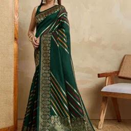 SHOPLANCE Woven Design Zari Silk Blend Handloom Saree image 4