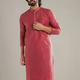 KALKI Fashion Men Printed Regular Kurta with Trousers image 3