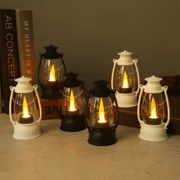 kavyara LED Mini Lantern with Acrylic Chimney | 8–12 Hrs. Burning Time | Flameless Red Plastic Hanging Lantern image 4