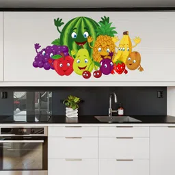 k2a decor 62 cm Colorful Cartoon Fruit Wall Sticker for Kids Room – 62 x 36 cm Self Adhesive Sticker image 2