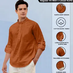 ZELINCO Men Thread Work Kurta image 3
