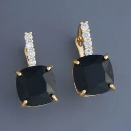 Kushal's Fashion Jewellery Gold-Plated Zircon Square Hoop Earrings-picture-44