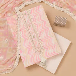 Koskii Ethnic Motifs Embroidered Sequinned Pure Cotton Unstitched Dress Material-picture-16