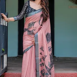 SGF11 Woven Design Pure Linen Saree-picture-15