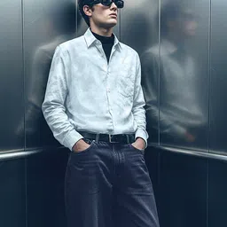 Flying Machine Men Relaxed Fit Dyed Spread Collar Pure Cotton Casual Shirt-picture-28