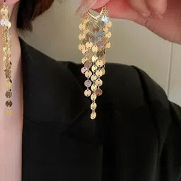 Estailo fashion Gold-Plated Contemporary Drop Earrings-picture-28