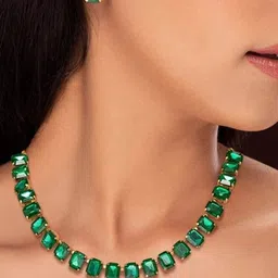 Samridhi DC Artificial Stones Studded Necklace & Earrings image 3