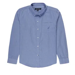 Nautica Boys Premium Fit Textured Button-Down Collar Pure Cotton Casual Shirt-picture-14