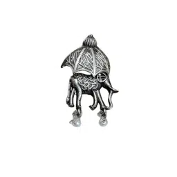 NAMAN ARTS Silver-Plated Artificial Beaded Contemporary Oxidised Studs image 3
