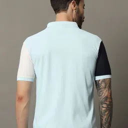 SZN Men Striped Polo Collar Moisture Wicking Pockets T-shirt image 2