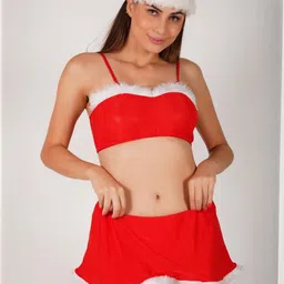 GuSo Shopee Women Red Net Baby Dolls image 2