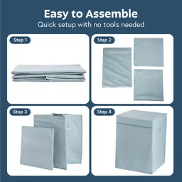 Myntra Elegant Homes Grey Foldable Laundry Bag- 60L image 5