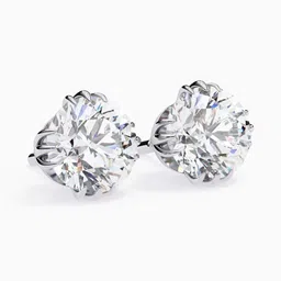 VALANOVA 14Kt Lab Grown White Gold Diamond Studded Earrings-1.74gm image 2