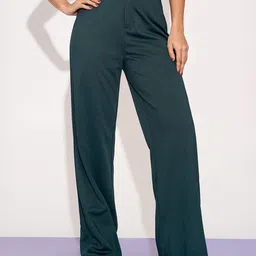 FREAKINS Women Relaxed Straight Leg Loose Fit High-Rise Trousers-image-43