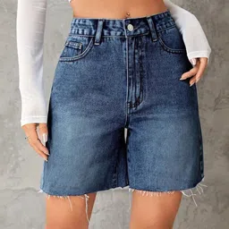 Outzidr Women Washed Denim Shorts-picture-39