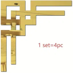 american-elm Acrylic Golden Diagonal Mirror Wall Stickers – Shatterproof Self-Adhesive Bathroom Mirror image 2