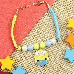 Asthetika Minion Kids Wraparound Bracelet Rakhi With Roli Chawal-picture-16