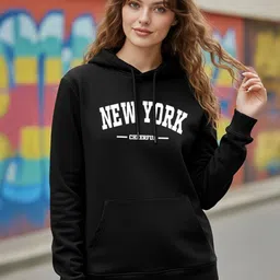BENNY BROOKS Typography Printed Hooded Pullover Sweatshirt-image-94