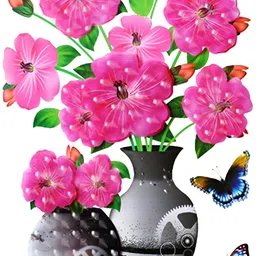 Jaamso Royals Pink 3D Floral Printed Self Adhesive Wallpaper-image-32