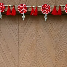 eCraftIndia Red & White Flower Toran image 3