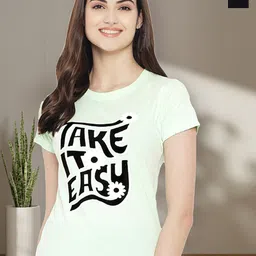 Dreambe Women Pack of 2 Typography Printed Round Neck Cotton T-shirts-picture-9