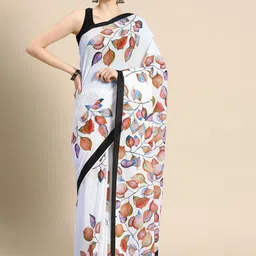 BUTA BUTI Leaf Design Pure Cotton Saree-image-86