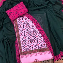 PALASH Hand Block Printed Unstitched Dress Material image 2