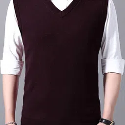 StyleCast x Revolte V-Neck Sleeveless Acrylic Sweater Vest image 2