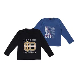 NeuVin Pack Of 2 Kids Graphic Printed Round Neck Long Sleeves Regular Fit Casual T-Shirts-image-66